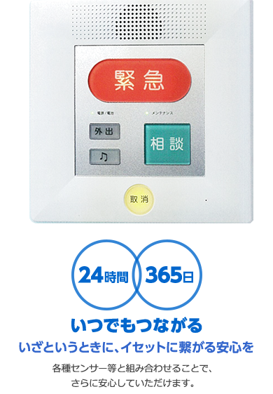 イセットQQの緊急通報装置