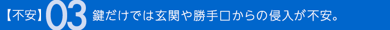 不安03 鍵だけでは玄関や勝手口からの侵入が不安。